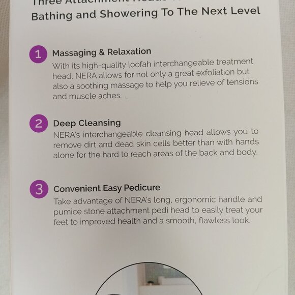 - NERA - Power Shower Brush - 3-in-1 Multifunction Back & Body White - 3-in-1 - Picture 9 of 9